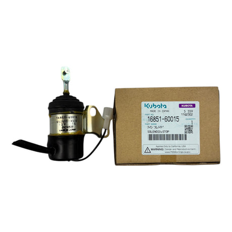 Stop Solenoid for Kubota D722, D902, and Z482 diesel engines
